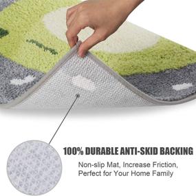 img 2 attached to 🐸 Коврик для ванны Ankah Cute Shower Rug: роскошный пушистый высоко впитывающий, антискользящий, подходит для машинной стирки для ванны, душа и украшения в ванной комнате - 18" x 26" Маленькая лягушка