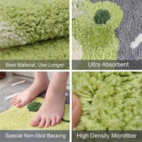 img 3 attached to 🐸 Коврик для ванны Ankah Cute Shower Rug: роскошный пушистый высоко впитывающий, антискользящий, подходит для машинной стирки для ванны, душа и украшения в ванной комнате - 18" x 26" Маленькая лягушка