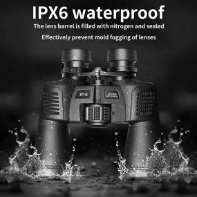 img 2 attached to 🔭 HD Professional 20x50 Binoculars for Adults - Waterproof & Fogproof, Durable and Clear FMC BAK4 Prism Lens - Ideal for Birds Watching, Hunting, Traveling, and Outdoor Sports