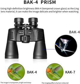 img 3 attached to 🔭 HD Professional 20x50 Binoculars for Adults - Waterproof & Fogproof, Durable and Clear FMC BAK4 Prism Lens - Ideal for Birds Watching, Hunting, Traveling, and Outdoor Sports