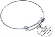 🌟 powerful, beautiful, brilliant, and brave engraved wire bangle bracelet: perfect for women, girls, teens, and men logo