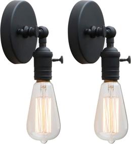 img 4 attached to 💡 Permo Set of 2 Minimalist Single Socket Wall Sconce Lighting with On/Off Switch (Black) - Stylish and Functional Lighting Solution