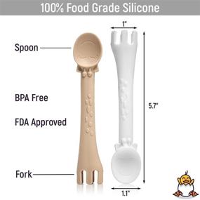 img 3 attached to 🥄 BabyGaga Baby Spoon and Fork Set: BPA-Free, Self-Feeding Training Utensils for Baby Led Weaning - 100% Food Grade Silicone Toddler Spoon and Fork