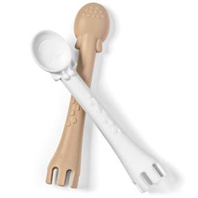 img 4 attached to 🥄 BabyGaga Baby Spoon and Fork Set: BPA-Free, Self-Feeding Training Utensils for Baby Led Weaning - 100% Food Grade Silicone Toddler Spoon and Fork