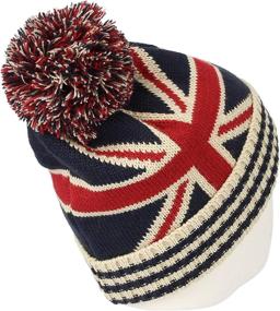 img 1 attached to Stylish & Cozy: WITHMOONS Knit Union Jack Pom Beanie Hat JZP0027 for USA & Canada