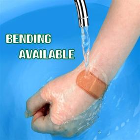 img 1 attached to 🩹 50 Pieces Clear Waterproof Transparent Film Dressing Bandages - 4 x 4.75 Inches - Stretch Adhesive Bandages - Ideal for Tattoos, Swimming, and Showering - Octagon Shape