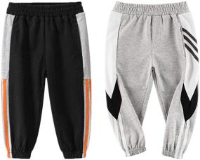 img 4 attached to Toddler Athletic Dinosaur Sweatpants Black5053 Gray5531 Boys' Clothing and Pants