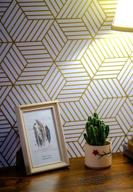 🏷️ white and gold geometry peel and stick wallpaper: striped hexagon gold stripes design for easy application - removable self adhesive vinyl film - decorative shelf drawer liner roll: 78.7in x17.7in logo