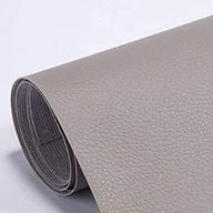 🎨 taupe (grey) self adhesive leather pu patches for sofa, car seats, clothing: width 19.6" x length 53.9" - repair with ease! logo