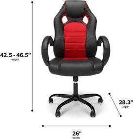 img 1 attached to 🔴 OFM ESS Collection High-Back Gaming Chair: Padded Loop Arms, Stylish Red Design