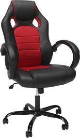 img 3 attached to 🔴 OFM ESS Collection High-Back Gaming Chair: Padded Loop Arms, Stylish Red Design