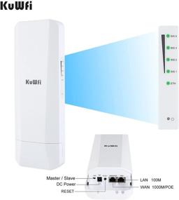 img 1 attached to 📡 KuWFi 2-Pack 900Mbps 5.8G Выносной беспроводной мост с высокодоходной антенной и гигабитным портом RJ45 IP65 Водонепроницаемый - Дальнодействующий передатчик точка-точка