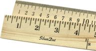 📏 multipurpose silverdot 10-pack wood yardstick: inches & centimeters, double-sided, 1/5" thick, with hanging hole logo