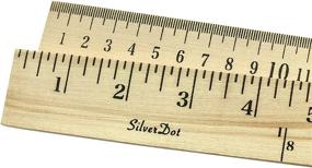 img 2 attached to 📏 Multipurpose SILVERDOT 10-Pack Wood Yardstick: Inches & Centimeters, Double-Sided, 1/5" Thick, with Hanging Hole