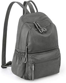 img 4 attached to Stylish and Practical Backpack Purse for Women - PU Leather Bagpacks Waterproof Shoulder Bag