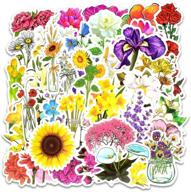 🌸 honch vinyl spring flower stickers 50 pcs pack - adorable flower decals for laptop, ipad, car, luggage, water bottle, helmet logo