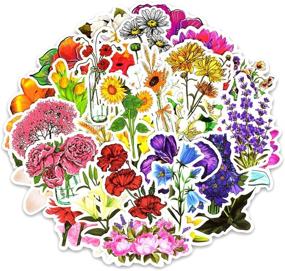 img 3 attached to 🌸 Honch Vinyl Spring Flower Stickers 50 Pcs Pack - Adorable Flower Decals for Laptop, iPad, Car, Luggage, Water Bottle, Helmet