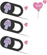 🐇 protect your privacy: 3 pack pink webcam cover for iphone, laptop, desktop, and more - beg hug bunny logo