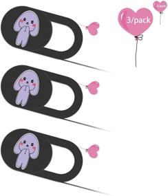 img 4 attached to 🐇 Protect Your Privacy: 3 Pack Pink Webcam Cover for iPhone, Laptop, Desktop, and More - Beg Hug Bunny