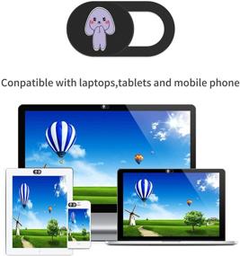 img 1 attached to 🐇 Protect Your Privacy: 3 Pack Pink Webcam Cover for iPhone, Laptop, Desktop, and More - Beg Hug Bunny
