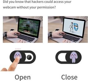 img 3 attached to 🐇 Защитите свою конфиденциальность: 3-пак розовых наклеек на веб-камеру для iPhone, ноутбука, настольного компьютера и других устройств - Милая трепетная зайка