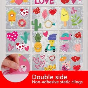 img 2 attached to Charming Valentine's Day Window Clings Decorations - Love Party Supplies for Home - Heart, Alpaca, Deer, Unicorn, Elephant, Sheep, Penguin - 166 PCS