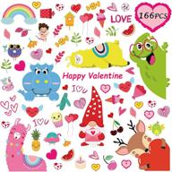 charming valentine's day window clings decorations - love party supplies for home - heart, alpaca, deer, unicorn, elephant, sheep, penguin - 166 pcs logo