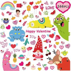 img 4 attached to Charming Valentine's Day Window Clings Decorations - Love Party Supplies for Home - Heart, Alpaca, Deer, Unicorn, Elephant, Sheep, Penguin - 166 PCS