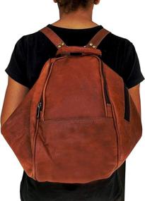 img 2 attached to Leather Backpack College Messenger Rucksack