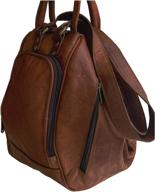 leather backpack college messenger rucksack logo