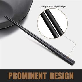 img 3 attached to 🥢 10 Pairs of Reusable Dishwasher Safe Fiberglass Chopsticks, 9.5 Inch Non-Slip Chopsticks for Beginners, Ideal for Japanese Korean Chinese Cuisine, Food & Cooking, Complete in a Gift Box
