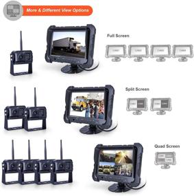 img 1 attached to 🚐 Yuwei Wireless Backup Camera System, YW-77214 Dual HD 720P Camera Wireless Reverse System with Night Vision and Wide Viewing Angles, 7 Inch Wireless Monitor Split Screen for Trailer, RVs, Cars