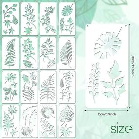 img 2 attached to 🌿 Tropical Leaf Painting Stencil Set - 16 Reusable Templates for Wall, Wood, and Furniture Decoration