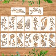 🌿 tropical leaf painting stencil set - 16 reusable templates for wall, wood, and furniture decoration logo