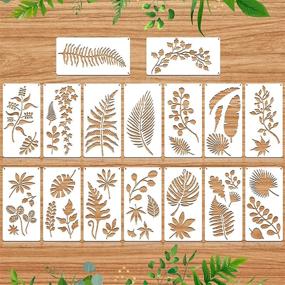 img 4 attached to 🌿 Tropical Leaf Painting Stencil Set - 16 Reusable Templates for Wall, Wood, and Furniture Decoration