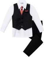 👔 olivia koo baby and big boy's pinstripe vest suit set – sizes s to 20 – premium quality logo