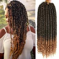 🌺 16-inch synthetic fluffy ombre crochet hair extensions: spring twist crochet, passion twist, short curly wave, pretwisted senegalese, for black women (1b/27#) logo