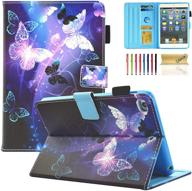 🦋 slim fit pu leather multi-angle view folio stand case for ipad mini 1/2/3/4 - protective cover with auto wake/sleep smart functionality, twinkle butterfly design - compatible with apple ipad mini 1/mini 2/mini 3/mini 4 logo