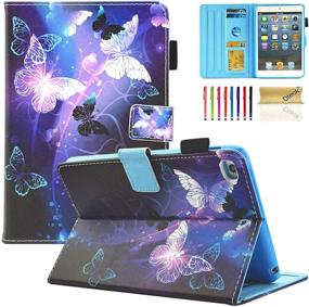 img 4 attached to 🦋 Slim Fit PU Leather Multi-Angle View Folio Stand Case for iPad Mini 1/2/3/4 - Protective Cover with Auto Wake/Sleep Smart Functionality, Twinkle Butterfly Design - Compatible with Apple iPad Mini 1/Mini 2/Mini 3/Mini 4