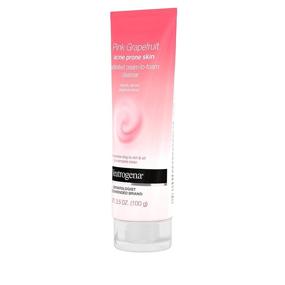 img 1 attached to 🍊 Neutrogena Pink Grapefruit Acne Facial Cleanser – Cream-to-Foam with Grapefruit Extract, Naturally Derived, Oil-Free & Non-Comedogenic, 3.5 oz – for Acne Prone Skin