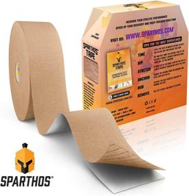 img 3 attached to 🏋️ Sparthos Kinesiology Tape - Bulk Large Jumbo - Ultimate Support for Pro Athletic Sports and Recovery - Rocktape Waterproof Tex Rock Gold Tapes - Uncut 115 ft Roll (Beige) + Free Kinesio Taping Guide