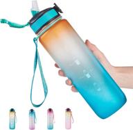 🚰 leakproof bpa free sports water bottle | 32 oz with time marker & straw | stay hydrated during fitness and outdoor activities logo