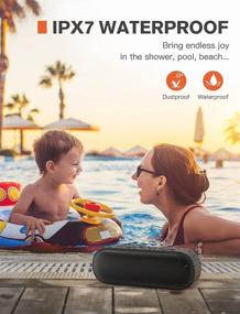 img 3 attached to 🔊 Bass+ Bluetooth Speaker by LENRUE - IPX7 Waterproof Wireless Portable Speaker, TWS Outdoor Waterproof, 12W HD Sound with Built-in Mic, 24-Hour Playtime for Pool, Beach, Travel, and More (Black)