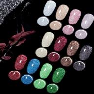 veronni 12-color reflective diamond nail gel kit: super bright explosion glitter nail set with blue green bungee soak off uv led for professional manicure (diamond glitter) logo