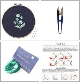 img 2 attached to 🧵 Easy Stamped Embroidery Kit for Beginners with Pattern, Aid Cloth, Bamboo Hoop, Color Threads, and Tools - Starter Kit for Adults and Kids