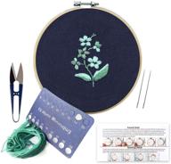 🧵 easy stamped embroidery kit for beginners with pattern, aid cloth, bamboo hoop, color threads, and tools - starter kit for adults and kids logo
