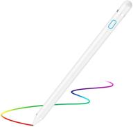 rechargeable active stylus pen for ipad and tablets - precise digital pencil for touch screens (white) logo