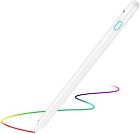img 4 attached to Rechargeable Active Stylus Pen for iPad and Tablets - Precise Digital Pencil for Touch Screens (White)