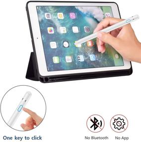 img 3 attached to Rechargeable Active Stylus Pen for iPad and Tablets - Precise Digital Pencil for Touch Screens (White)
