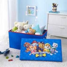 img 1 attached to 🐾 Idea Nuova Paw Patrol Collapsible Toy Storage Bench and Ottoman - Space-Saving Solution for Kids' Toys